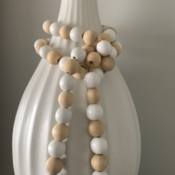 Beaded garland two tones rustic farmhouse boho style mental home decor 6 Ft‎ - Picture 3 of 9